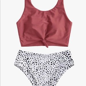 ZAFUL Animal Print Knotted Tankini